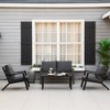 Outsunny 4 Piece Patio Furniture Set, Outdoor Conversation Set w/ Armchairs, Loveseat, Coffee Table and Cushions for Backyard, Poolside, Lawn - 3 of 4