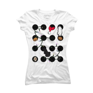Junior's Design By Humans Christmas cats in a box By betobtz T-Shirt - 1 of 3