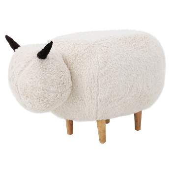 Pearcy Sheep Ottoman - White - Christopher Knight Home