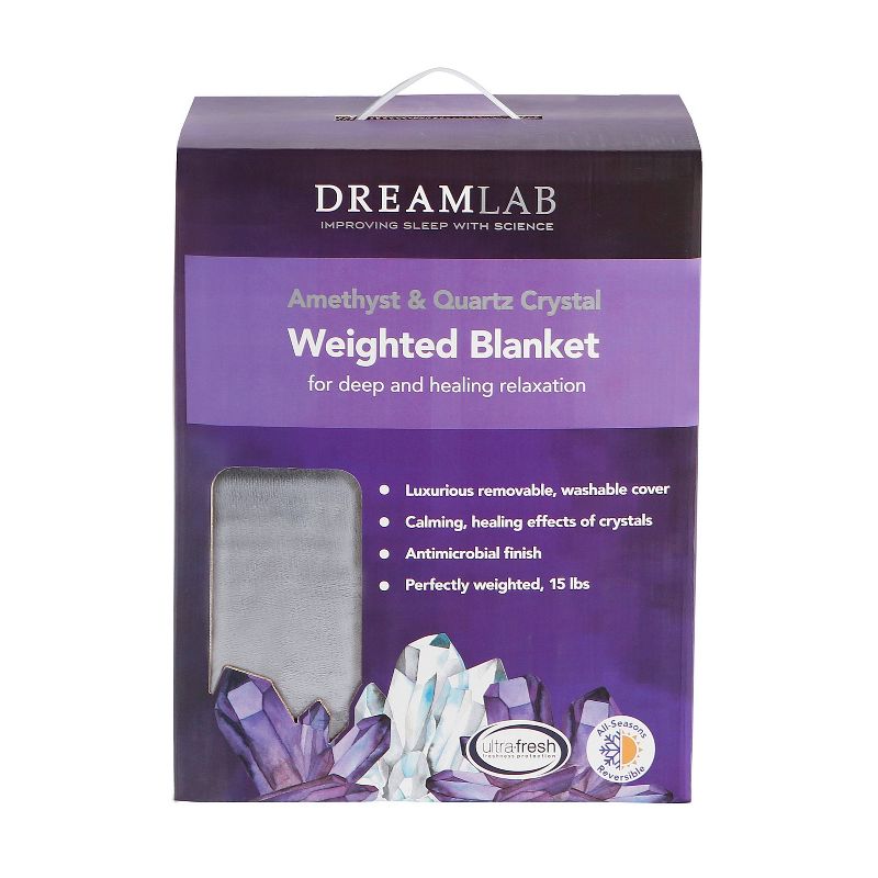 Crystal Reversible 15lbs Weighted Blanket with Removable Cover - DreamLab, 5 of 13