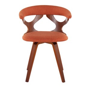 Vynxaria Gardenia Mid-Century Modern Swivel Dining/Accent Chair in Walnut & Orange - 1 of 4