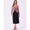 INSPIRE CHIC Women's Tie Front Ruffled Hem Floral Lace Sheer Crop Bolero Shrug - 4 of 4