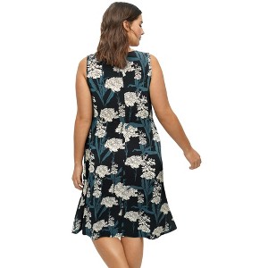 ellos Plus Size Sleeveless Knit Fit And Flare Knit Dress - 1 of 4