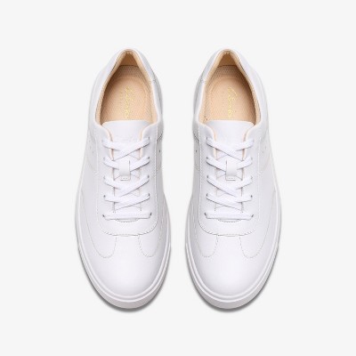 Женские кроссовки Clarks Womens Makea Court White Leather Sneakers 8.5 Medium — фото 7