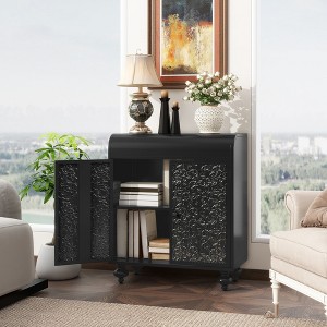 Art Accent Cabinet With 2 Doors, Sideboard Buffet Cabinet with Storage,Decorative Storage Cabinet With Embossed Pattern For Entryway Dining Room - 1 of 1