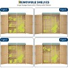 64"Outdoor Wooden Storage Cabinet,Vertical Tall Garden Tool Shed with Waterproof Sloped Roof,Lockable Double Doors&Adjustable Shelves for Backyard - 3 of 4