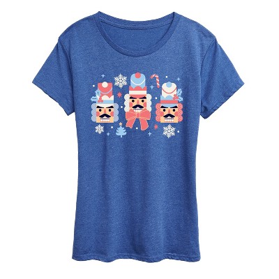 Women's - Instant Message - Winter Nutcracker Heads Short Sleeve Graphic T-Shirt