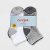 Boys' 10pk Ankle Socks - Cat & Jack™ White/Gray/Black - image 2 of 2