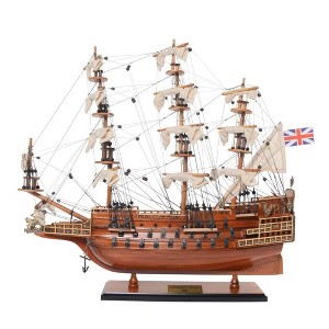 HMS Sovereign of the Seas Model Ship – 19.3in – Handcrafted Wooden Replica By Old Modern Handicrafts - 1 of 4