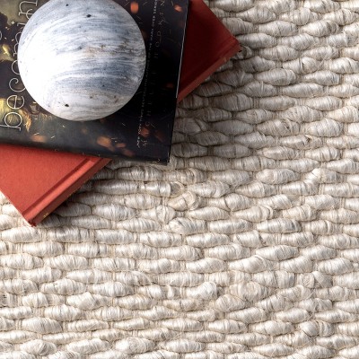 Gray Handmade Reversible Square Easy Care Rug