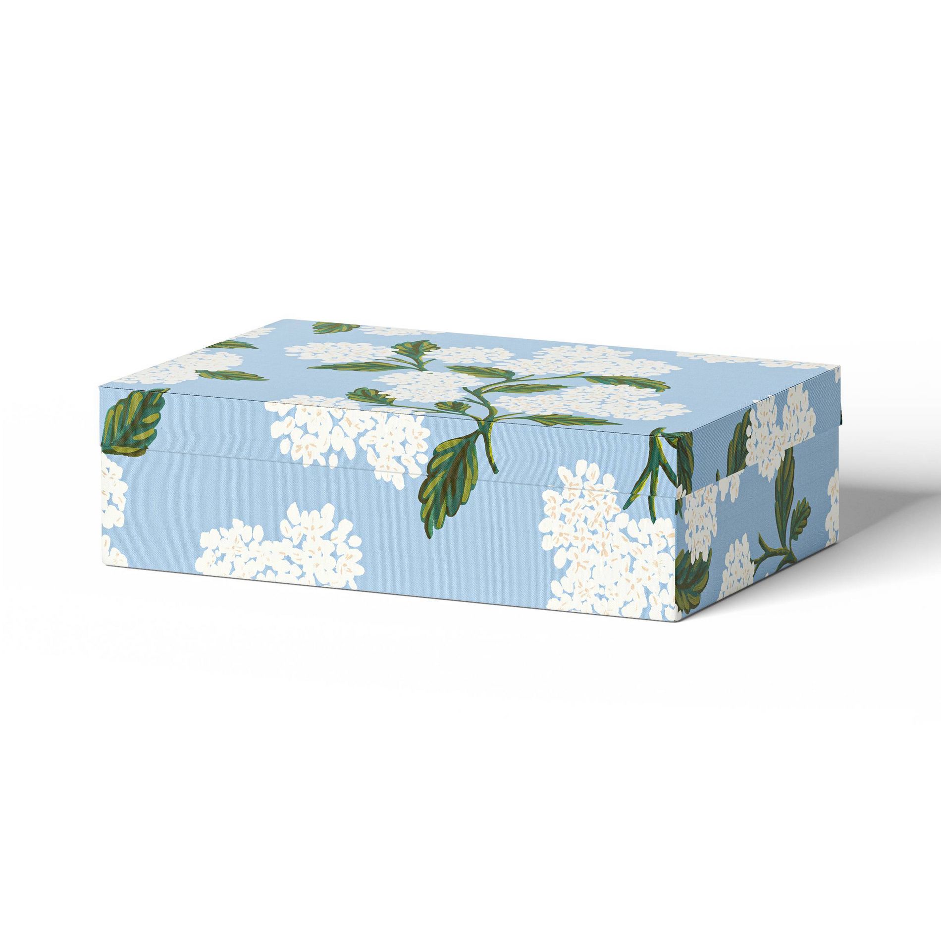 Rifle Paper Co. x Target Medium Hydrangea Decorative Storage Box: Multicolored Rectangle, Cardboard & Polyester, 12.75"x8.5"x3.5"