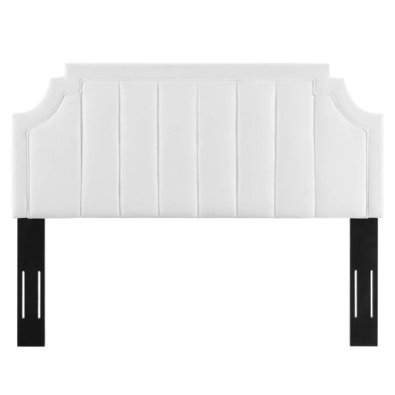 Twin Alyona Channel Tufted Performance Velvet Headboard White - Modway, 4 of 8
