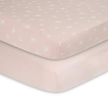 Ely's & Co. Fitted Crib Sheet 100% Combed Jersey Cotton Pink for Baby Girl