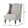 Tufted Wingback Chair, Diamond Stitch Accent Chair, Arm Chair with Turned Birch Wood Legs -Christopher Knight Home Sofa Chair - 2 of 4