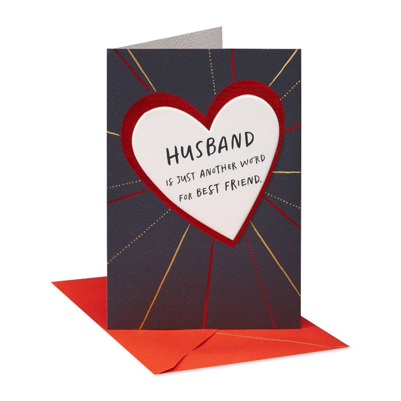 Valentine&#39;s Day Card for Husband Heart with Lettering, 1 of 7