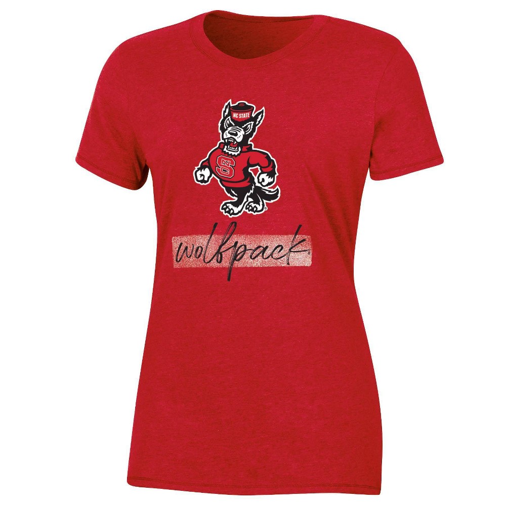 NCAA NC State Wolfpack Women's Short Sleeve Crew Neck Chalk T-Shirt - L
