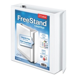 Cardinal FreeStand Easy Open Locking Slant-D Ring Binder 2" Cap 11 x 8 1/2 White 43120 - 1 of 4