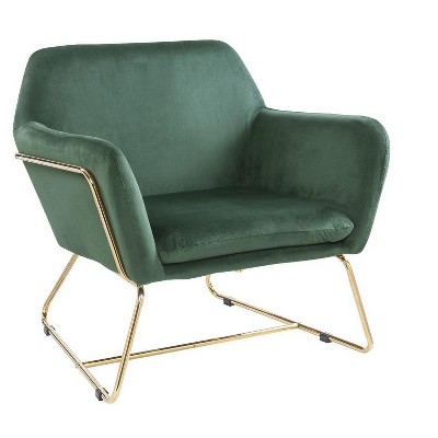 NicBex Velvet Accent Chair,Upholstered Living Room Chairs with Mid-Height Backrest and Metal Base,Modern Armchair,Club Chairs for Living Room