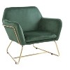 CAVINAS Velvet Accent Chair with Mid-Height Backrest and Metal Base,Modern Upholstered Living Room Chairs,Reading Chairs for Living Room - 2 of 4