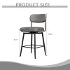 SEVOBAL Bar Chairs Set of 2 360 Degree Rotating Bar Stools with Leather Cushions and Iron Brackets for Kitchen, Gray, 19.69"*18.35"*40.43" - 2 of 4