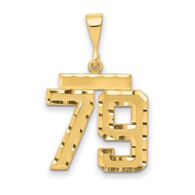 Black Bow Jewelry 14K Yellow Gold, Varsity Collection, Medium D/C Pendant Number 79