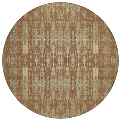 Orange Taupe And Beige Moroccan Washable Indoor Outdoor Area Rug