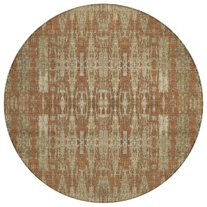 Orange Taupe And Beige Moroccan Washable Indoor Outdoor Area Rug - 1 of 4