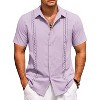 COOFANDY Cuban Guayabera Shirts for Men Short Sleeve Casual Button Down Shirts Summer Vacation Shirts - 3 of 4
