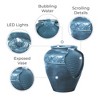 16.93" Glazed Pot Outdoor Floor Fountain with LED Lights - Teal - Teamson Home: Weatherproof, Polyresin Patio Decor - 3 of 4
