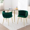 Bestier Set of 2, Modern Velvet Dining Chairs with Golden Metal Legs for Dining Room, Kitchen, Vanity, Living Room - Green - 2 of 4