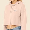 Dalix Black Cat Embroidered Fleece Cropped Hoodie Cold Fall Winter Women - 4 of 4