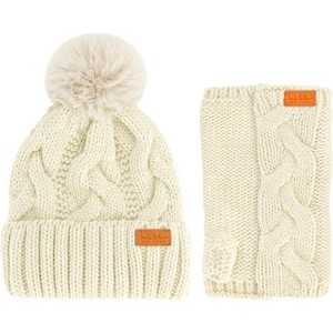 Nicole Miller Winter Hat Cable Knit Beanie and Arm Warmer Sleeves for Women, Fashion Long Fingerless Gloves - 1 of 4