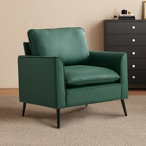 VYNXARIA Cat paw leather upholstered sofa 1PC Green,Nordic retro light luxury living room balcony bedroom single casual sofa chair - 1 of 4