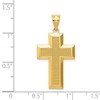 Black Bow Jewelry 14k Yellow or White Gold Small Beveled Edge Cross Pendant, 16 x 32mm - 4 of 4