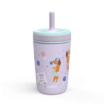 Zak Designs Kelso 15 oz Tumbler 2pc Set, (Campout) Non-BPA Leak-Proof Screw-On Lid with Straw Made of Durable Plastic and Silicone, Perfect Baby Cup
