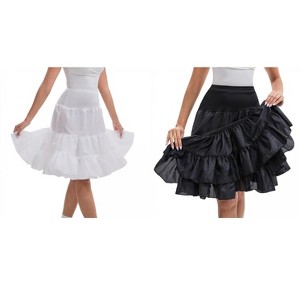 INSPIRE CHIC Women's Classic Length Crinoline Prom Evening Wedding Dress  Petticoats Underskirt Tutu Half Slips 2 Pcs 1 White 60cm+1 Black 60cm Large  : Target