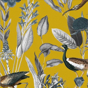 Glasshouse Mustard Yellow Birds Tropical Paste the Wall Wallpaper - 1 of 4