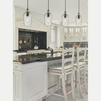Oil Rubbed Bronze Mini Pendant with Hammered Clear Glass Shade