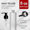 Impresa Plastic Pump Dispenser Bottles for Lotion, Massage Oil, Shampoo and More! 8oz (6 Pack) - Refillable, BPA Free, Frosted - 3 of 4