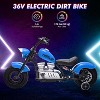 Kids Electric Off-Road Dirt Bike, 36V Motorcycle With Top Speed of 16.5 Mph, Led Lights, Music Player, for Teens, Blue - 4 of 4