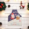 Unique Bargains Christmas Aprons Christmas Celebration in English Gift Giving Santa Claus Linen Beige White Dark Blue Red 21.65"x26.77" 1 Pcs - 2 of 4