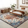Medallion Living Room Rugs 8x10 Large Oriental Accent Carpet with Non-Slip Backing, Non-Shedding Traditional Floor Cover, Foldable Printed Indoor Mat - 2 of 4