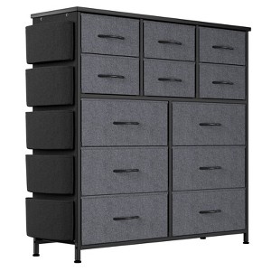 12-Drawer Fabric Dresser, Chest of Drawers with Wood Top & Metal Frame, Space-Saving Storage Organizer for Bedroom, Closet, Small Spaces - 1 of 4
