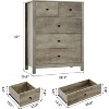 Dresser for Bedroom, Tall 5 Drawer Dresser with Deep Drawers, Modern Wooden Double Chests of Drawers for Bedroom, Entryway, Hallway - 2 of 4