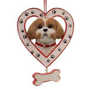 Kurt S. Adler 4.5 Inch Dog In Heart W/ Bone Canine Best Friend Tree Ornaments - 1 of 2
