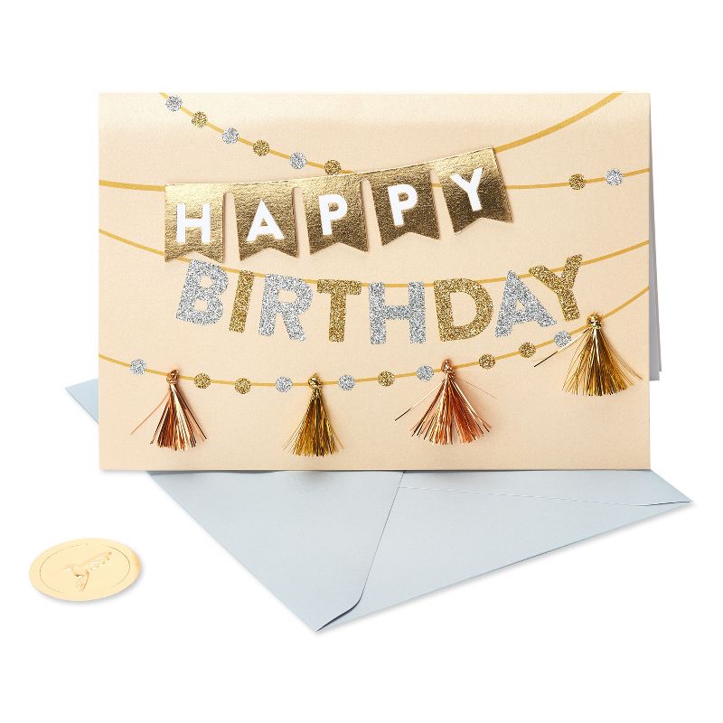 Conventional Birthday Cards Metallic Tassel Banners - PAPYRUS, 5 of 7