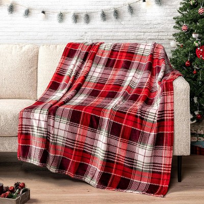 Throw Blanket Holiday Christmas Red Fleece Blanket Soft, Plush, Warm Winter