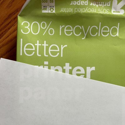 Recycled Printer Paper Letter Size 20lb 500ct White - Up & Up™ : Target