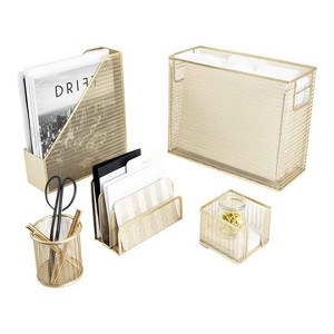 Blu Monaco 5 Piece Desk Set with  Hanging File Holder - 1 of 4
