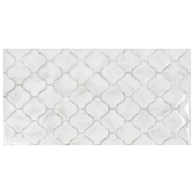 Smart Tiles Oslo White 23-in x 11-in Glossy Resin Brick Subway Peel and  Stick Wall Tile (2.81-sq. ft/ Carton) in the Tile department at